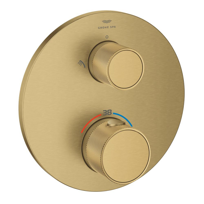 Grohe Atrio Private Collection Ankastre Termostatik Banyo Bataryası (2 Yollu, Sıva Üstü Grubu), Fırçalı Altın - 24396GN0 - 1