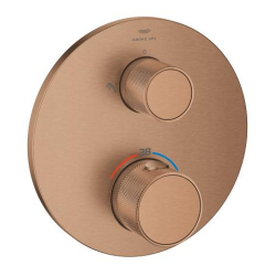 Grohe Atrio Private Collection Ankastre Termostatik Banyo Bataryası (2 Yollu, Sıva Üstü Grubu), Fırçalı Bakır - 24396DL0 - 1