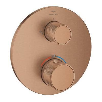 Grohe Atrio Private Collection Ankastre Termostatik Banyo Bataryası (2 Yollu, Sıva Üstü Grubu), Fırçalı Bakır - 24396DL0 - 1
