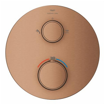 Grohe Atrio Private Collection Ankastre Termostatik Banyo Bataryası (2 Yollu, Sıva Üstü Grubu), Fırçalı Bakır - 24396DL0 - 3