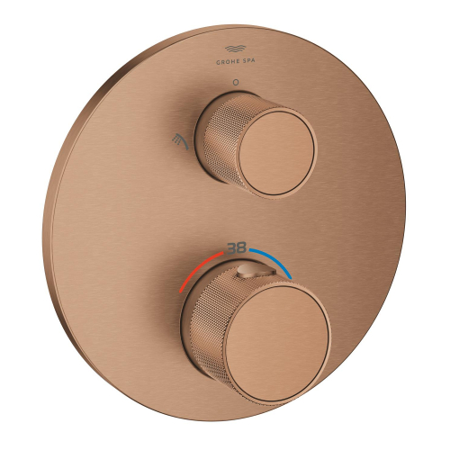 Grohe Atrio Private Collection Ankastre Termostatik Banyo Bataryası (2 Yollu, Sıva Üstü Grubu), Fırçalı Bakır - 24396DL0 - 2
