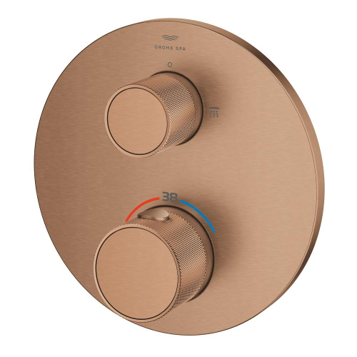 Grohe Atrio Private Collection Ankastre Termostatik Banyo Bataryası (2 Yollu, Sıva Üstü Grubu), Fırçalı Bakır - 24396DL0 - 4