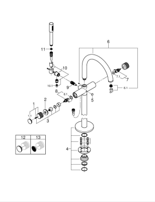 Grohe Atrio Private Collection Banyo Bataryası - 25229000 - 2