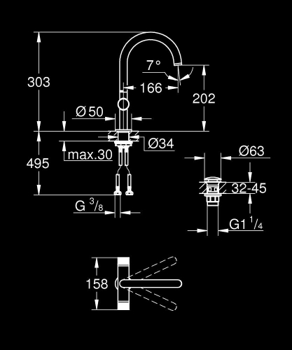 Grohe Atrio Private Collection Tek Delikli Lavabo Bataryası 1/2