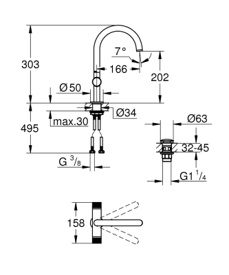 Grohe Atrio Private Collection Tek Delikli Lavabo Bataryası 1/2