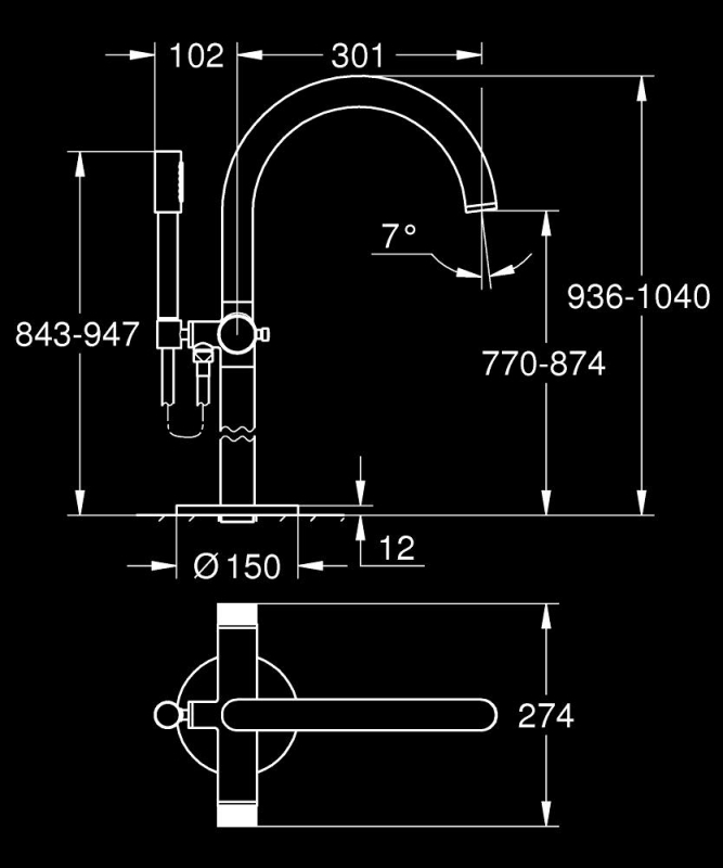 Grohe Atrio Private Collection Tek Yerden Küvet Bataryası (Sıva Üstü Grubu), Fırçalı Altın - 25229GN0 - 5