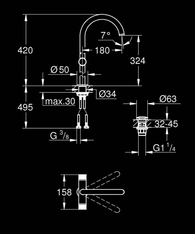 Grohe Atrio Private Collection Tezgah Üstü Lavabo Bataryası, Fırçalı Bakır - 21142DL0 - 5