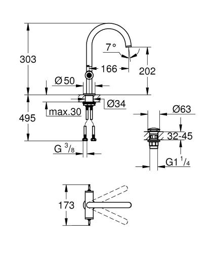 Grohe Atrio Private Collection Yüksek Lavabo Bataryası (L-Boy), Fırçalı Bakır - 21134DL0 - 4