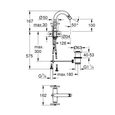 Grohe Atrio Tek Delikli Bide Bataryası 1/2