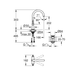 Grohe Atrio Tek Delikli Lavabo Bataryası 1/2