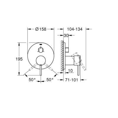 Grohe Atrio Tek Kumandalı 3 Yönlü Banyo Bataryası - 24096Al3 - 2