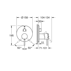 Grohe Atrio Tek Kumandalı 3 Yönlü Banyo Bataryası - 24096Gl3 - 2