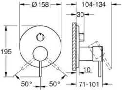 Grohe Atrio Tek kumandalı 3 yönlü banyo bataryası - 24356000 - 3