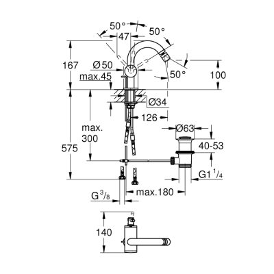 Grohe Atrio Tek Kumandalı Bide Bataryası 1/2