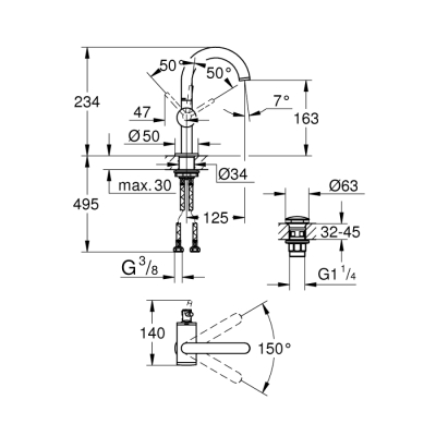 Grohe Atrio Tek Kumandalı Lavabo Bataryası
M-Boyut - 32043003 - 2