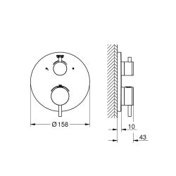 Grohe Atrio Termostatik Banyo/Duş Bataryası - 24135Dc3 - 2