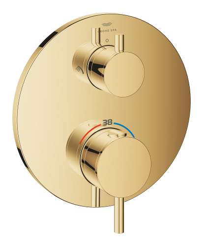 Grohe Atrio Termostatik Banyo/Duş Bataryası (Sıva Üstü Grubu), 2 Yollu, Altın - 24358GL0 - 1