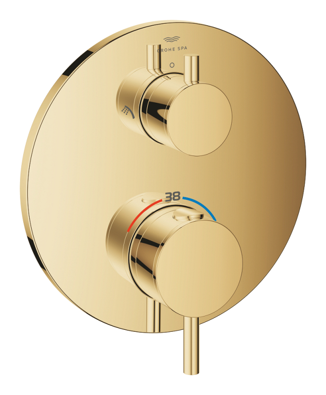 Grohe Atrio Termostatik Banyo/Duş Bataryası (Sıva Üstü Grubu), 2 Yollu, Altın - 24358GL0 - 1