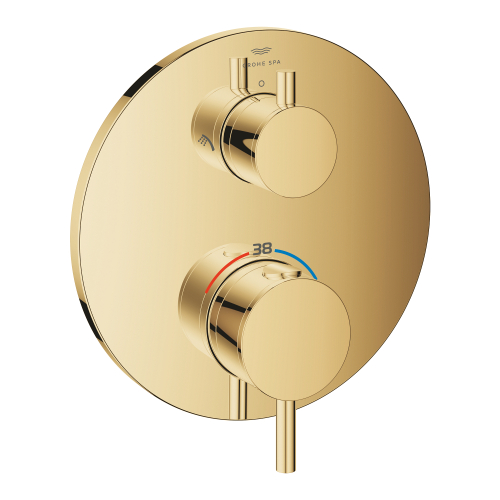Grohe Atrio Termostatik Banyo/Duş Bataryası (Sıva Üstü Grubu), 2 Yollu, Altın - 24358GL0 - 2