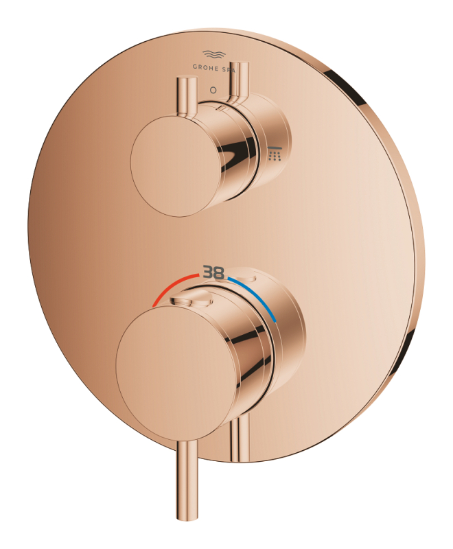 Grohe Atrio Termostatik Banyo/Duş Bataryası (Sıva Üstü Grubu), 2 Yollu, Bakır - 24358DA0 - 3