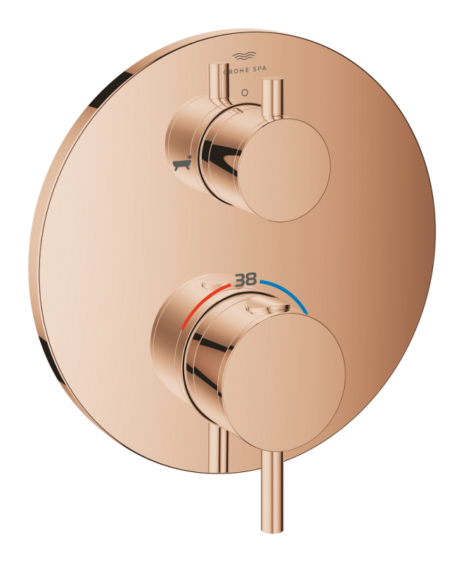 Grohe Atrio Termostatik Banyo/Duş Bataryası (Sıva Üstü Grubu), 2 Yollu, Bakır - 24359DA0 - 1