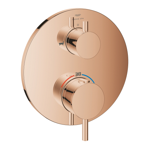 Grohe Atrio Termostatik Banyo/Duş Bataryası (Sıva Üstü Grubu), 2 Yollu, Bakır - 24359DA0 - 2