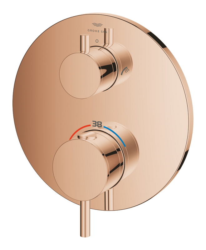Grohe Atrio Termostatik Banyo/Duş Bataryası (Sıva Üstü Grubu), 2 Yollu, Bakır - 24359DA0 - 3