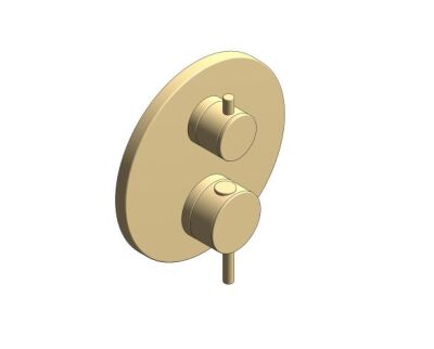 Grohe Atrio Termostatik Banyo/Duş Bataryası (Sıva Üstü Grubu), 2 Yollu, Fırçalı Altın - 24358GN0 - 1