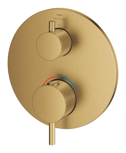 Grohe Atrio Termostatik Banyo/Duş Bataryası (Sıva Üstü Grubu), 2 Yollu, Fırçalı Altın - 24359GN0 - 3