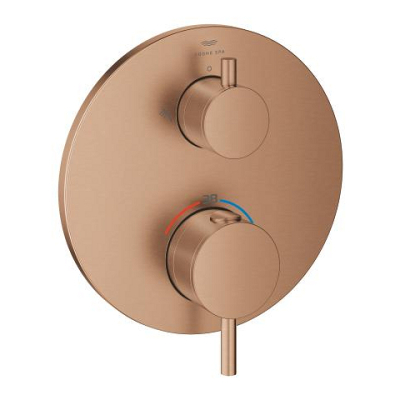 Grohe Atrio Termostatik Banyo/Duş Bataryası (Sıva Üstü Grubu), 2 Yollu, Fırçalı Bakır - 24358DL0 - 1