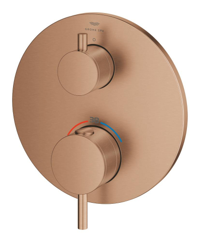 Grohe Atrio Termostatik Banyo/Duş Bataryası (Sıva Üstü Grubu), 2 Yollu, Fırçalı Bakır - 24358DL0 - 3