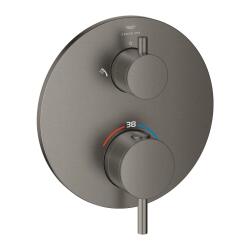 Grohe Atrio Termostatik Banyo/Duş Bataryası (Sıva Üstü Grubu), 2 Yollu, Fırçalı Sert Grafit -24358AL0 - 1