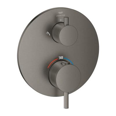 Grohe Atrio Termostatik Banyo/Duş Bataryası (Sıva Üstü Grubu), 2 Yollu, Fırçalı Sert Grafit -24358AL0 - 1