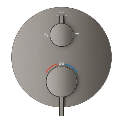 Grohe Atrio Termostatik Banyo/Duş Bataryası (Sıva Üstü Grubu), 2 Yollu, Fırçalı Sert Grafit -24358AL0 - 2