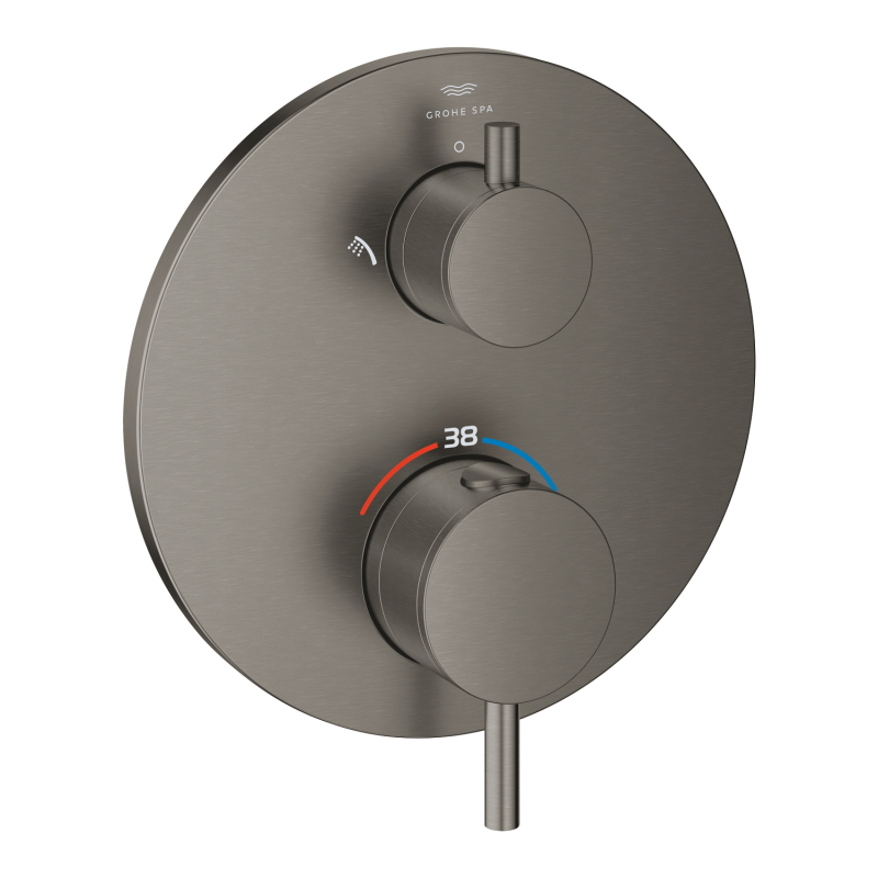 Grohe Atrio Termostatik Banyo/Duş Bataryası (Sıva Üstü Grubu), 2 Yollu, Fırçalı Sert Grafit -24358AL0 - 2