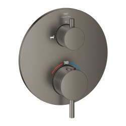 Grohe Atrio Termostatik Banyo/Duş Bataryası (Sıva Üstü Grubu), 2 Yollu, Fırçalı Sert Grafit - 24359AL0 - 1