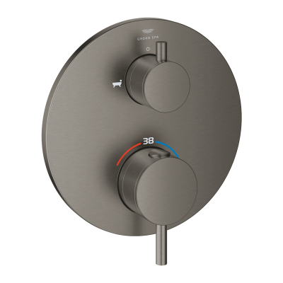 Grohe Atrio Termostatik Banyo/Duş Bataryası (Sıva Üstü Grubu), 2 Yollu, Fırçalı Sert Grafit - 24359AL0 - 1