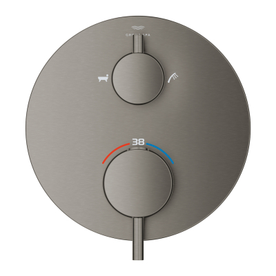 Grohe Atrio Termostatik Banyo/Duş Bataryası (Sıva Üstü Grubu), 2 Yollu, Fırçalı Sert Grafit - 24359AL0 - 2