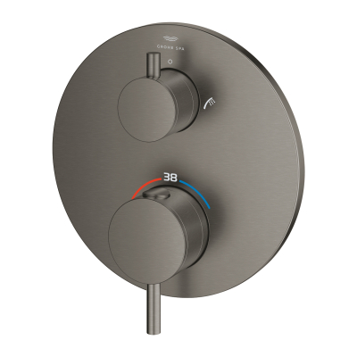 Grohe Atrio Termostatik Banyo/Duş Bataryası (Sıva Üstü Grubu), 2 Yollu, Fırçalı Sert Grafit - 24359AL0 - 3