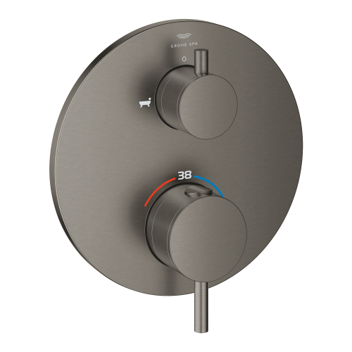 Grohe Atrio Termostatik Banyo/Duş Bataryası (Sıva Üstü Grubu), 2 Yollu, Fırçalı Sert Grafit - 24359AL0 - 2