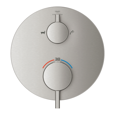 Grohe Atrio Termostatik Banyo/Duş Bataryası (Sıva Üstü Grubu), 2 Yollu, Paslanmaz Çelik - 24359DC0 - 2