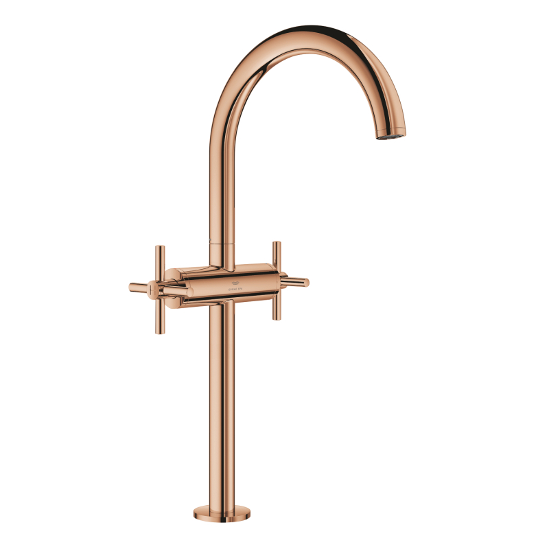 Grohe Atrio Tezgah Üstü Lavabo Bataryası, Sifon Kumandalı, Bakır - 21149DA0 - 2