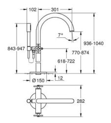 Grohe Atrio Yerden Küvet Bataryası (Sıva Üstü Grubu), Altın - 25272GL0 - 2