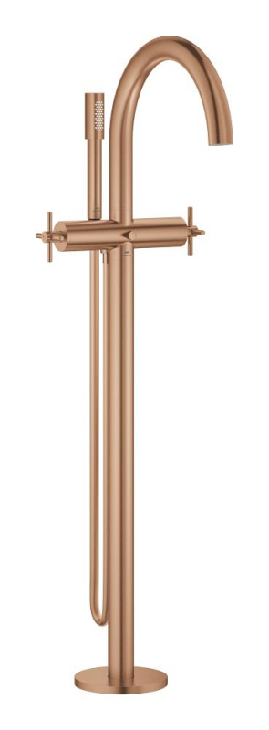 Grohe Atrio Yerden Küvet Bataryası (Sıva Üstü Grubu), Fırçalı Bakır - 25272DL0 - 1