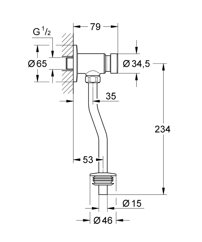 Grohe Basmalı Pisuar Yıkama Valfi - 37396000 - 3