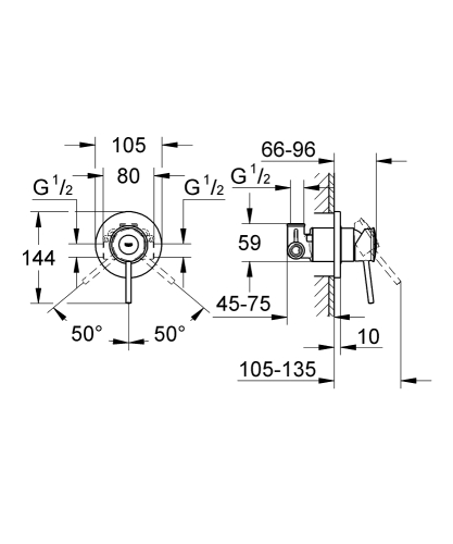 Grohe Bauclassic Ankastre Duş Bataryası - 29048000 - 3