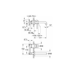 Grohe BauClassic İki Delikli Lavabo Bataryası - 20292000 - 2