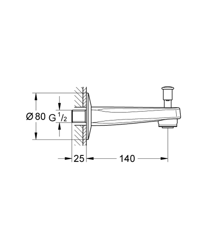 Grohe Baucontemporary Çıkış Ucu - 13254000 - 3