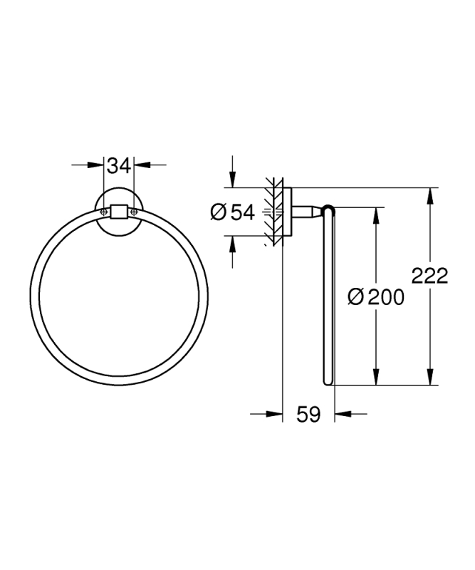 Grohe Baucosmopolitan Halka Havluluk - 40460001 - 3