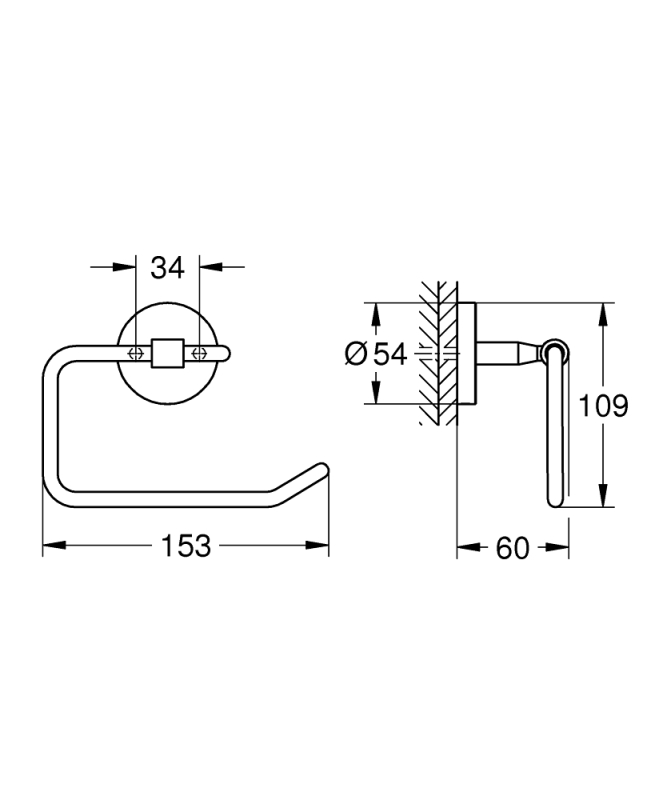 Grohe Baucosmopolitan Tuvalet Kağıtlığı - 40457001 - 3